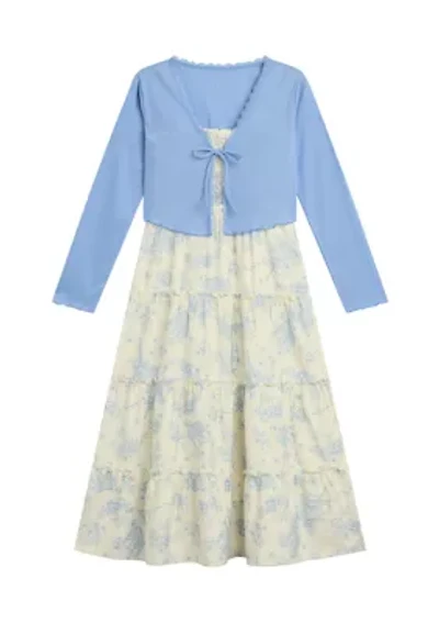 Girls 7-16 Cardigan Maxi Dress