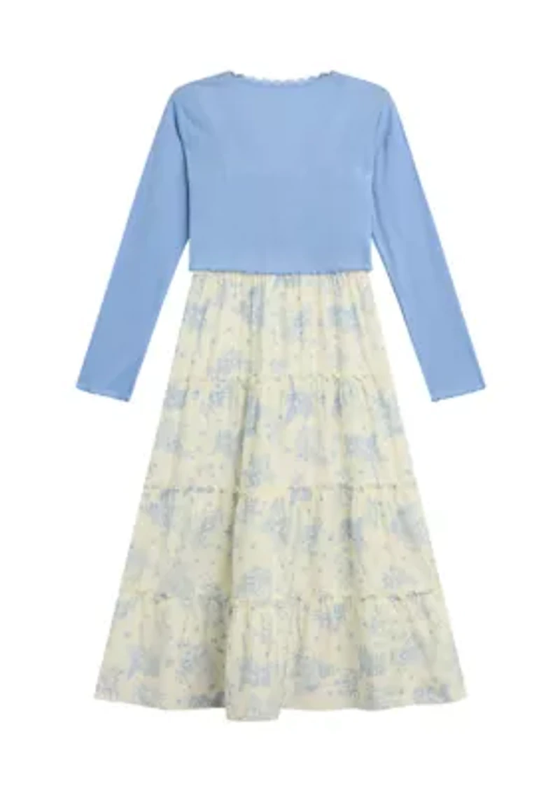 Girls 7-16 Cardigan Maxi Dress