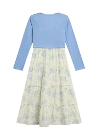 Girls 7-16 Cardigan Maxi Dress