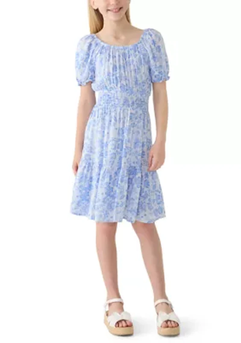Girls 7-16 Floral Vest Sweater Dress