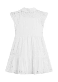 Girls 7-16 Eyelet Shirtdress