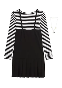 Girls 7-16 Pleated Jumper Dress Set