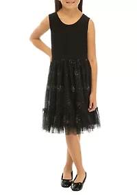 Girls 7-16 Sparkle Popover Dress