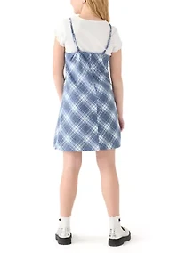 Girls 7-16 Blue Plaid Dress