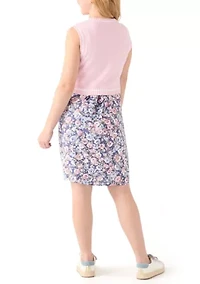 Girls 7-16 Sweater Vest Printed Dress Set