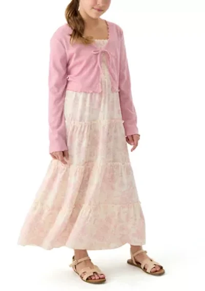 Girls 7-16 Maxi Shrug Dress