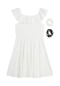 Girls 7-16 Knit Eyelet Dress