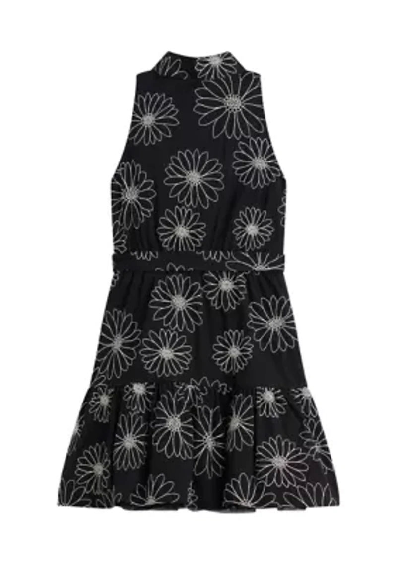 Girls 7-16 Sleeveless Floral Print Halter Dress