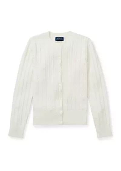 Girls 7-16 Mini-Cable Cotton Cardigan