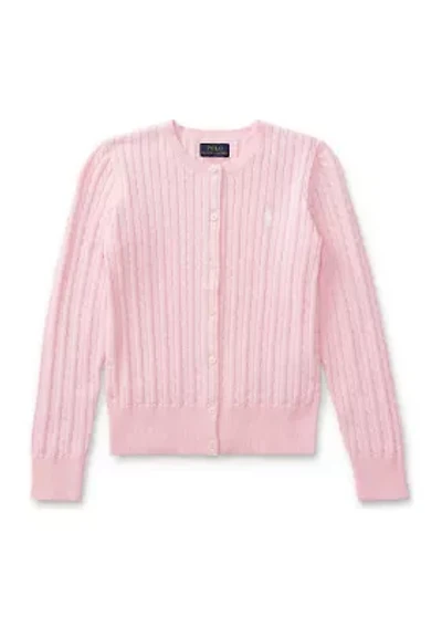 Girls 7-16 Mini-Cable Cotton Cardigan