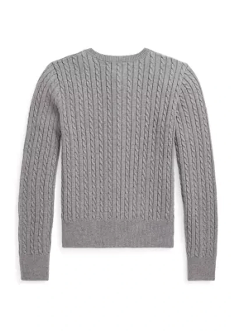 Girls 7-16 Mini-Cable Cotton Cardigan