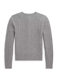 Girls 7-16 Mini-Cable Cotton Cardigan