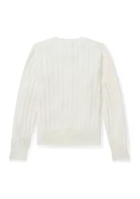Girls 7-16 Mini-Cable Cotton Cardigan