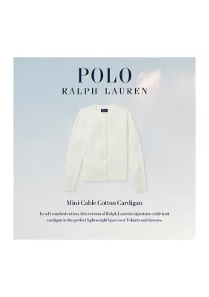 Girls 7-16 Mini-Cable Cotton Cardigan