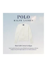 Girls 7-16 Mini-Cable Cotton Cardigan