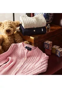 Girls 7-16 Mini-Cable Cotton Cardigan