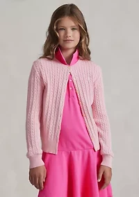 Girls 7-16 Mini-Cable Cotton Cardigan