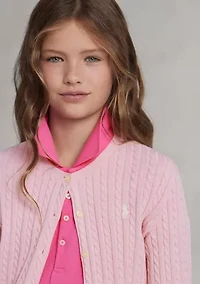 Girls 7-16 Mini-Cable Cotton Cardigan