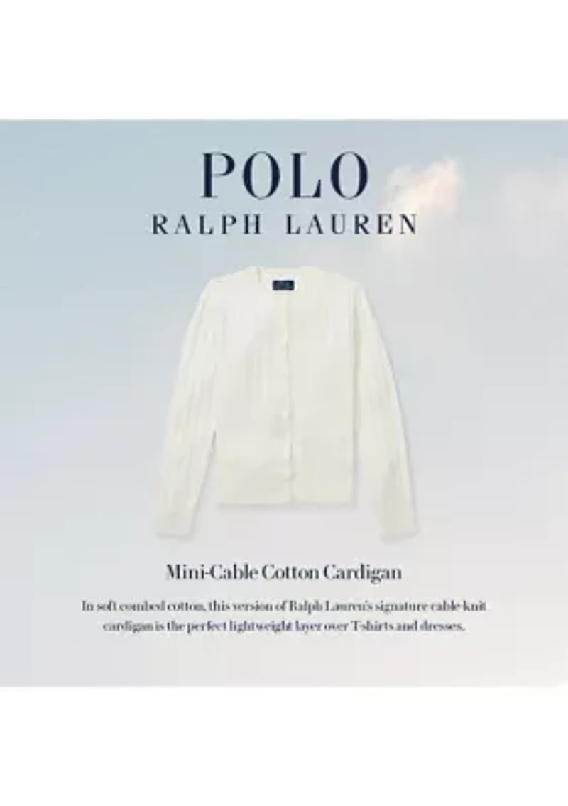 Girls 7-16 Mini-Cable Cotton Cardigan