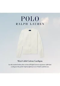 Girls 7-16 Mini-Cable Cotton Cardigan