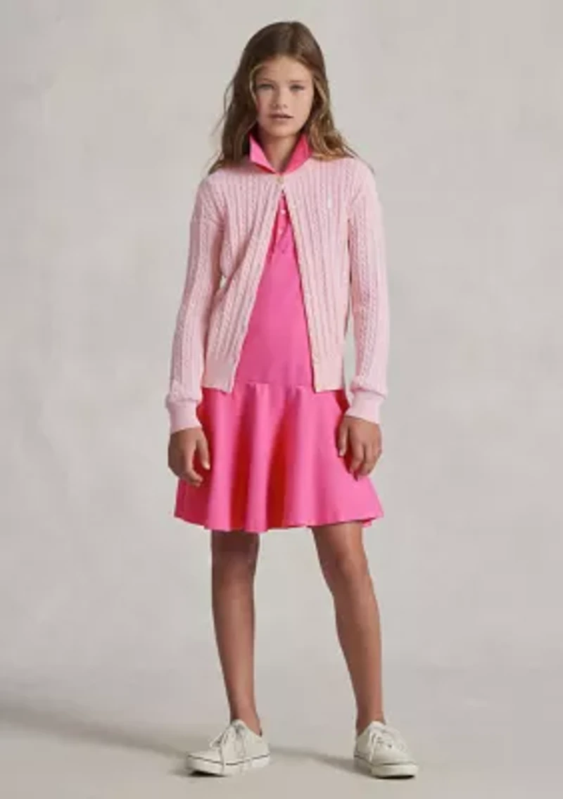 Girls 7-16 Mini-Cable Cotton Cardigan