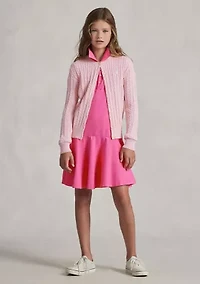 Girls 7-16 Mini-Cable Cotton Cardigan