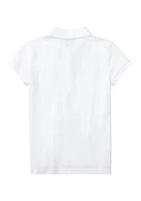 Girls 7-16 Stretch Cotton Mesh Polo Shirt