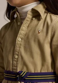 Girls 2-6x Belted Cotton Chino Shirtdress