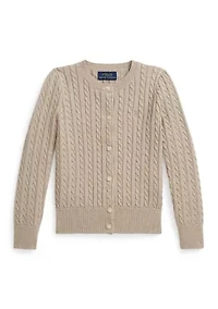 Girls 2-6x Mini Cable Cotton Cardigan