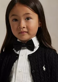 Girls 2-6x Metallic Cable Cotton Blend Cardigan