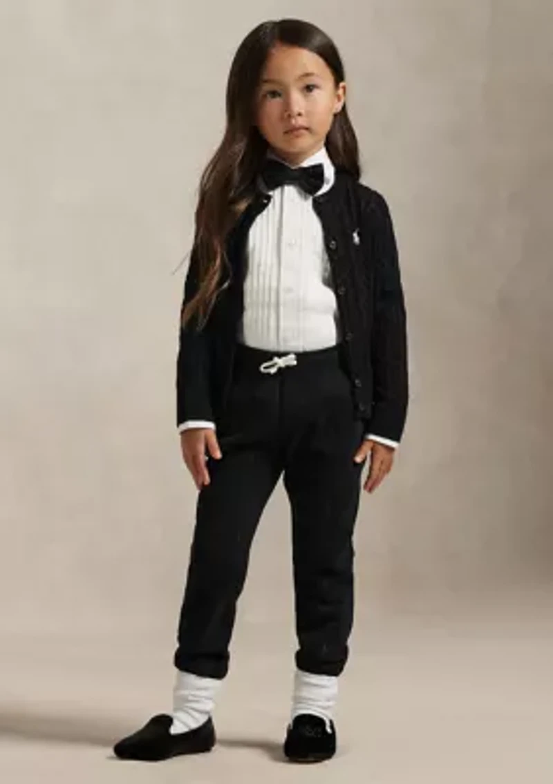 Girls 2-6x Metallic Cable Cotton Blend Cardigan