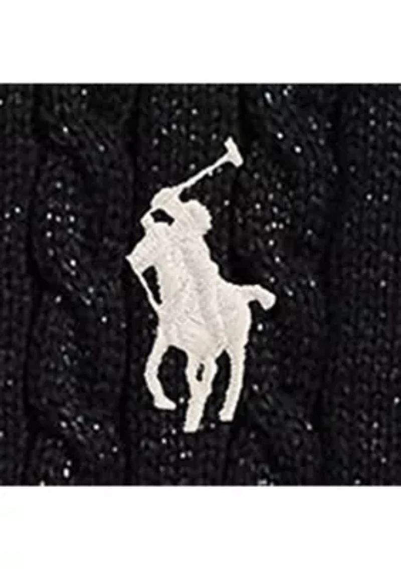 Girls 2-6x Metallic Cable Cotton Blend Cardigan