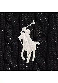 Girls 2-6x Metallic Cable Cotton Blend Cardigan