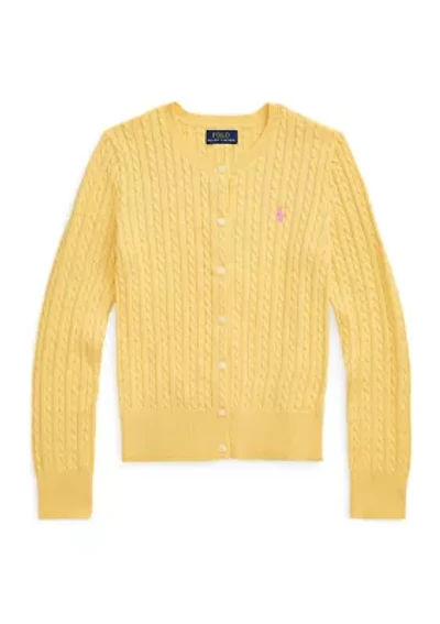 Girls 7-16 Mini Cable Cotton Cardigan