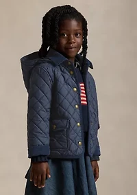 Girls 2-6x Quilted Water Repellent Barn Jacket