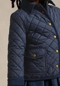 Girls 2-6x Quilted Water Repellent Barn Jacket