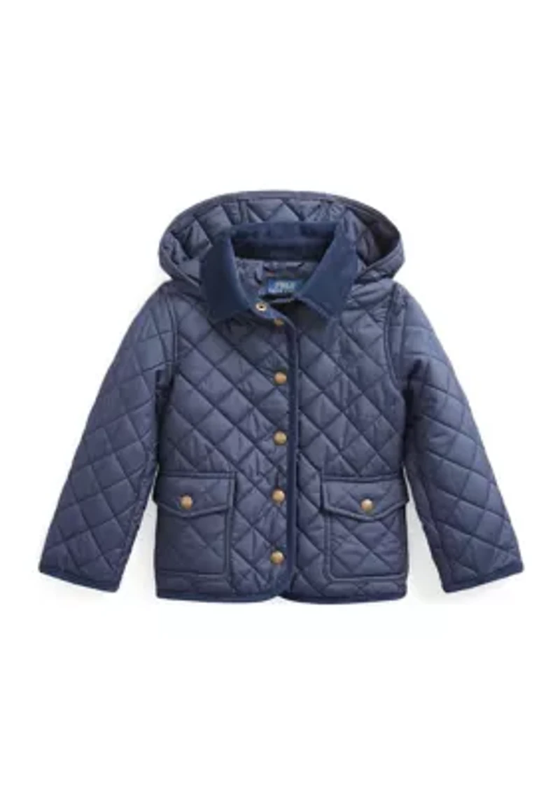 Girls 2-6x Quilted Water Repellent Barn Jacket