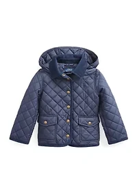 Girls 2-6x Quilted Water Repellent Barn Jacket