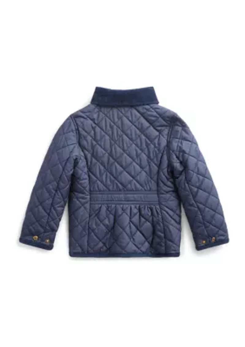 Girls 2-6x Quilted Water Repellent Barn Jacket