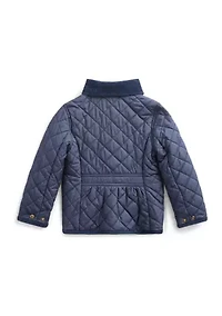 Girls 2-6x Quilted Water Repellent Barn Jacket