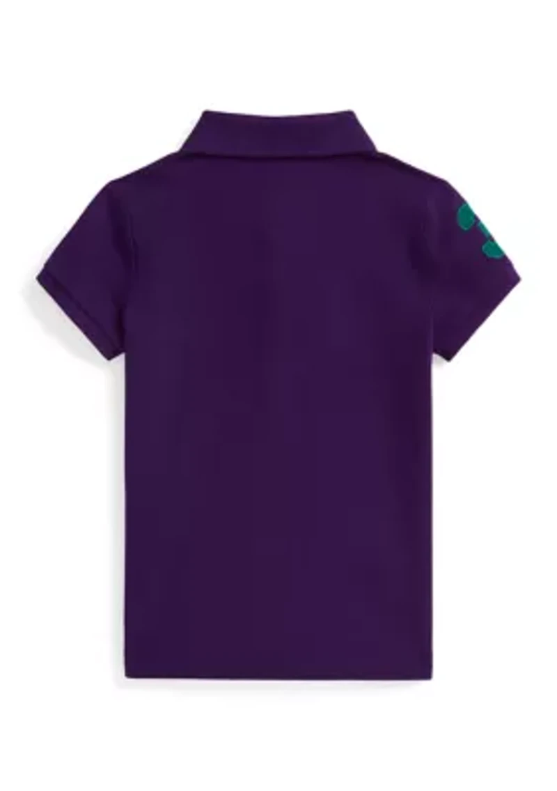 Girls 2-6x Big Pony Stretch Mesh Polo Shirt