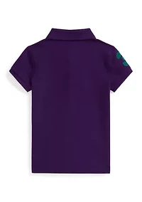 Girls 2-6x Big Pony Stretch Mesh Polo Shirt