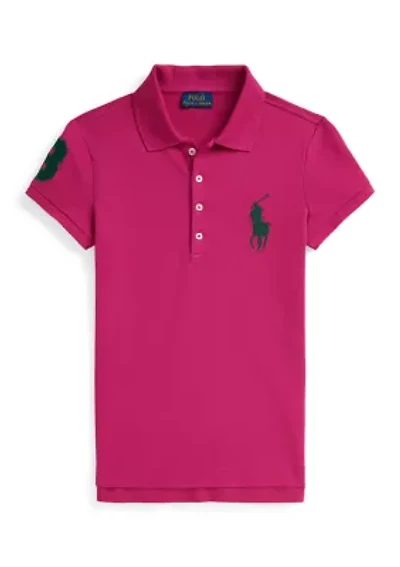 Girls 7-16 Big Pony Stretch Mesh Polo Shirt