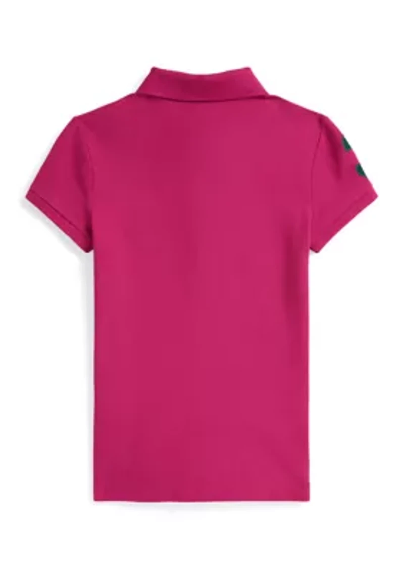 Girls 7-16 Big Pony Stretch Mesh Polo Shirt