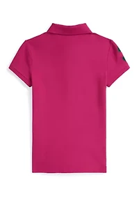 Girls 7-16 Big Pony Stretch Mesh Polo Shirt