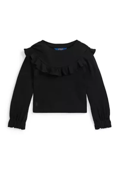 Girls 2-6x Ruffled Cotton Modal Top