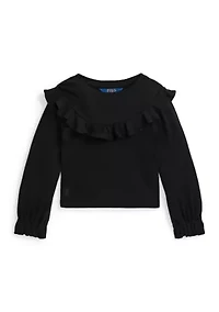 Girls 2-6x Ruffled Cotton Modal Top