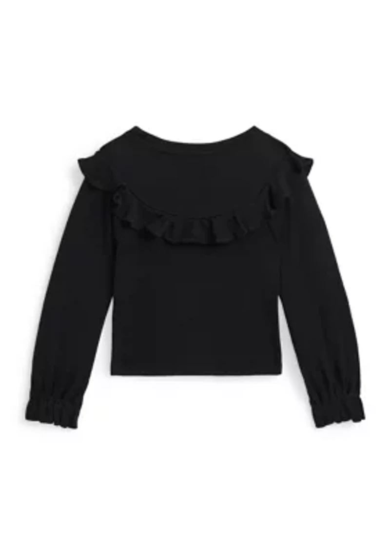 Girls 2-6x Ruffled Cotton Modal Top