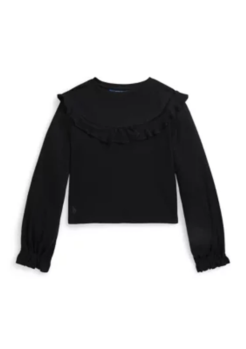 Girls 7-16 Ruffled Cotton-Modal Top