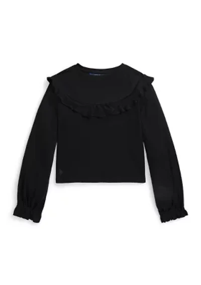 Girls 7-16 Ruffled Cotton-Modal Top